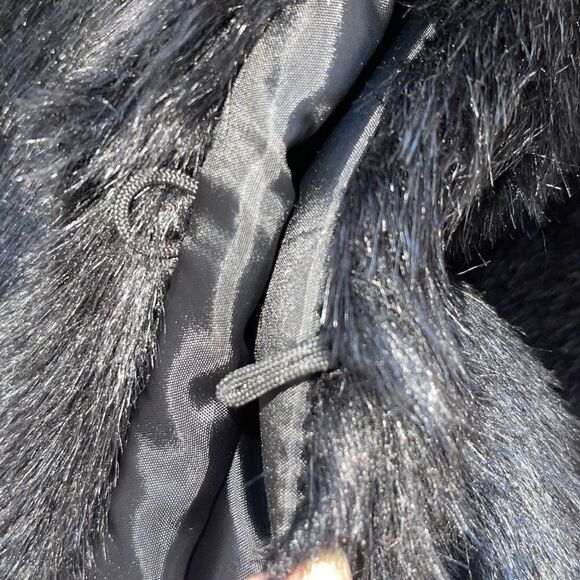 Faux Fur Jacket Hook Eye Front‎ Long Sleeve Lined Black Size XXL - Picture 5 of 8